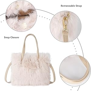 Amazon.com: Hoce Women Plush Crossbody Bag Soft Fluffy Faux Fur